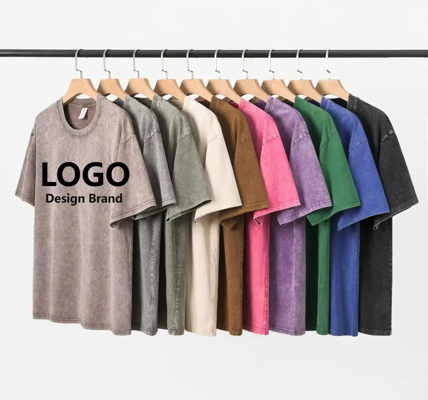 T Shirt Manufacturer Custom Vintage Blank Acid Washed Tshirt 100% Cotton 260 230 GSM Oversized Vintage Washed T-Shirt Men