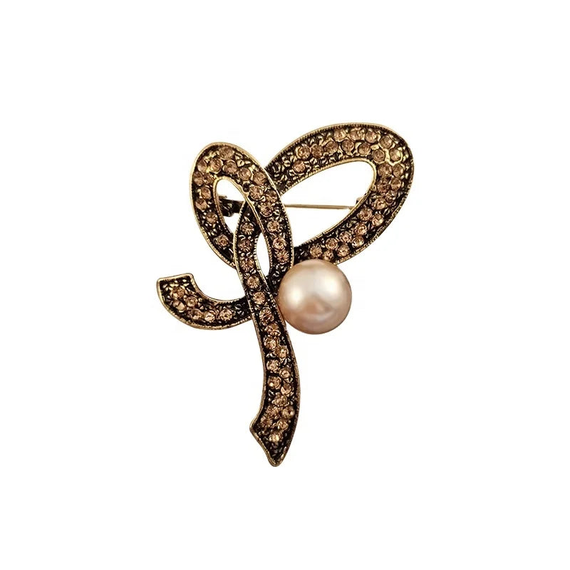 Vintage Rhinestone Women Brooch Hijab Brooch Pins