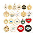 Enamel Evil Eye Charm Pendant18K Real Gold Plated Cubic Zirconia CZ Paved Jewelry Necklace Bracelet Accessories Supplies L29
