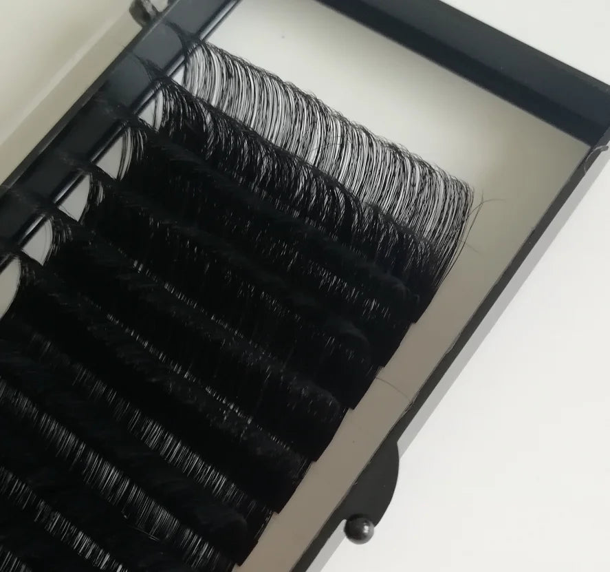 New Soft OEM Private Label Custom Packaging Faux Mink Silk Eyelashes Individual Eyelash Extensions 0.03