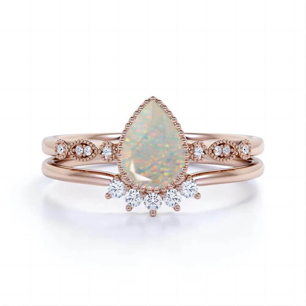 Women Fashion 925 Sterling Silver Rings Wedding Ring Gift White Opal Crystal Rings
