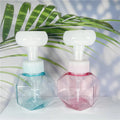 300ml Pink Green Color Irregular Shape Hand Wash Cleaning Plastic Bottle with Flower Pump