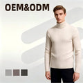 Winter Customized High Collar Round Neck Casual Pullover Knitted Warm Long Sleeve Men's Sweater