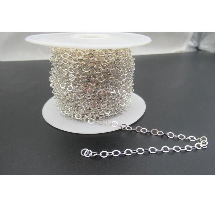 Individuality O Chain S925 Silver Simple Ware Cuban for Jewelry Making Necklace Bracelets Accessories