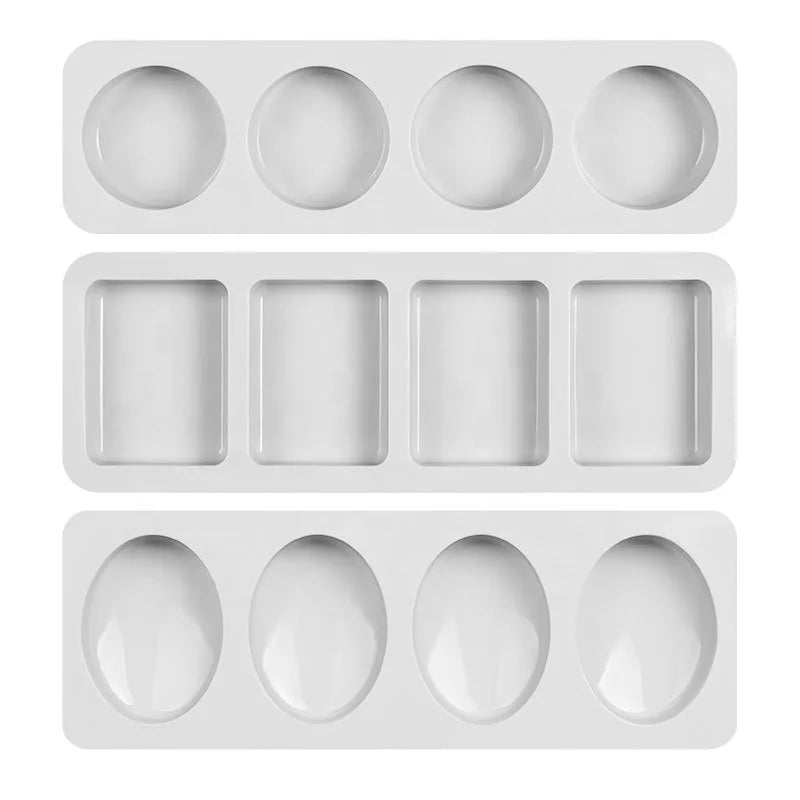 DIY Silicone Soap Mold for Handmade Soap Making Forms 3D Mould Oval Round Square Soaps Molds Fun Gifts Kitchen Making Forms