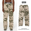 Custom Jacquard Weave Camo Sherpa Fleece Trousers Mid Waist Casual Style Bottom Shearling for Winter