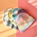 Winter Womens Knitted Beanie Hat Custom Warm Winter Hats for Women Rainbow Cuffed Beanie Colorful Skull Ski Hat