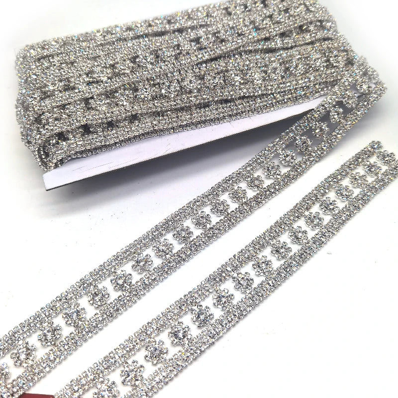 Crystal Rhinestone Chain Bridal Sash Rhinestone Trim Applique Wedding Belt Jewelry Trims