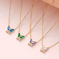18K Gold Vacuum Electroplated Stainless Steel Charm Necklace Fashionable Geometric Style Zircon Classic Ladies' Jewelry Gift