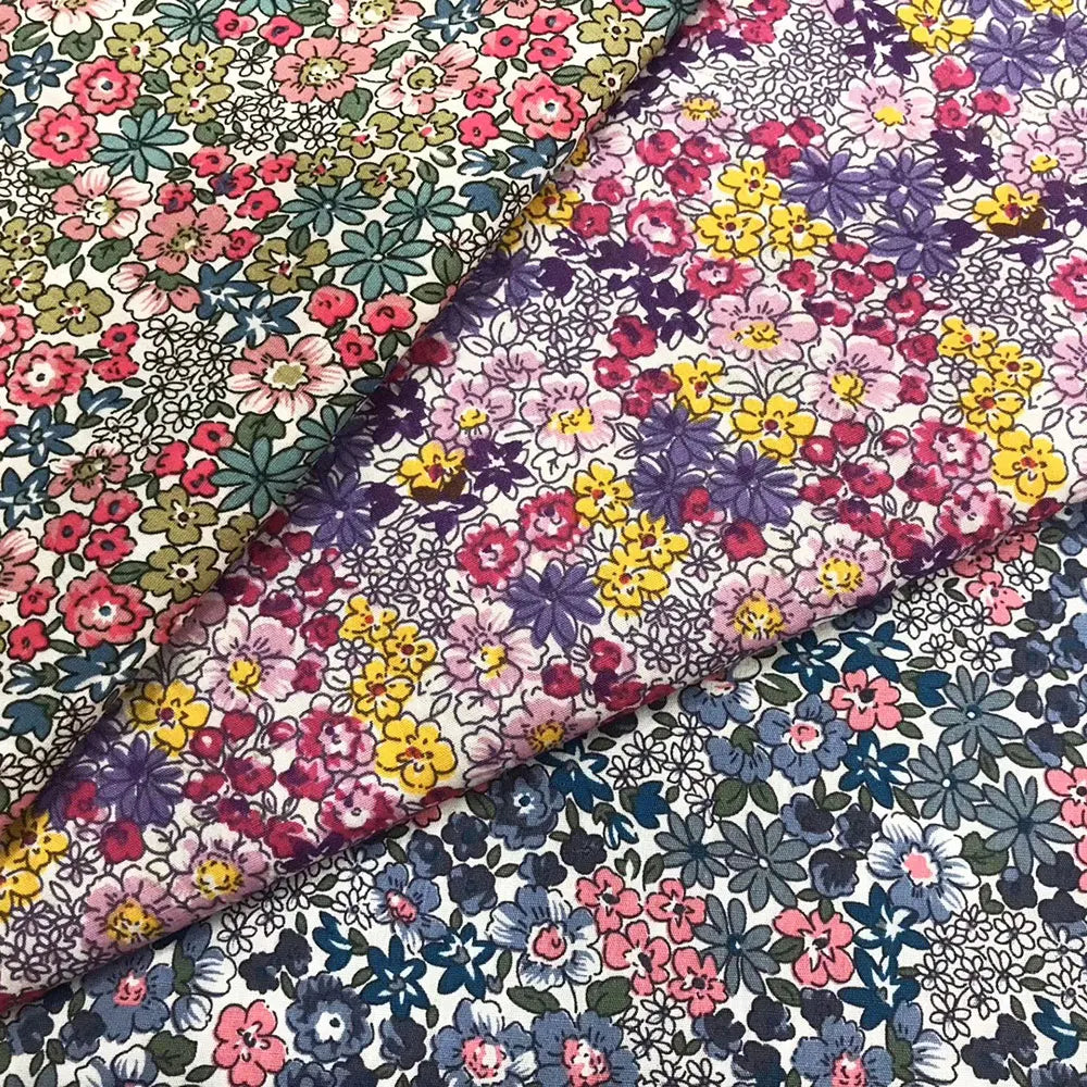 Floral Printed Cotton Poplin Fabric Woven Flower Design for Shirts Dresses Bags Pillows Toys-for Boys and Girls MegaBDM