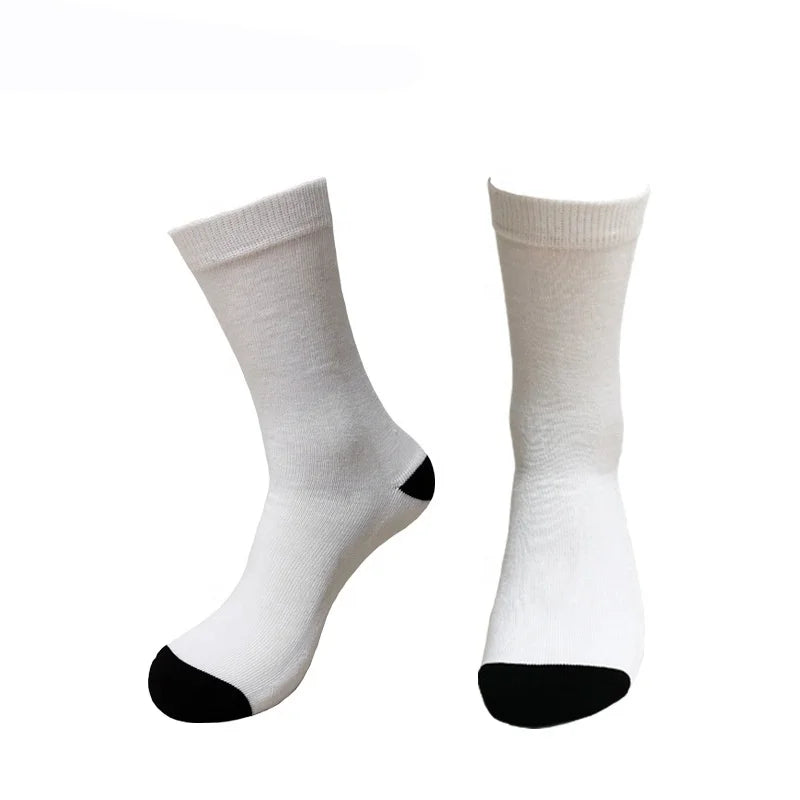 Custom Logo Sublimation Unisex White Sport Socks Stockings Home Textiles for Christmas/Birthday