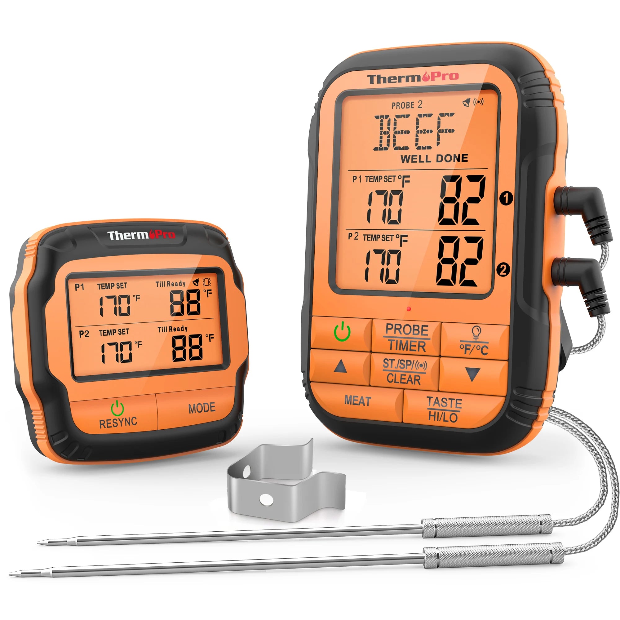 ThermoPro TP28 500FT Long Range Wireless Digital Meat Thermometer Plastic Dual Probe for Smoker BBQ Grill