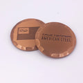 Wholesale Custom logo Golf Marker 40mm Copper Brass Metal Handmade Edge Golf Ball Markers