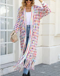 2023 Women's Fashion Hot Wholesale Winter Wear New European and American Large Size Tassel Long Cardigan Coat Sweater