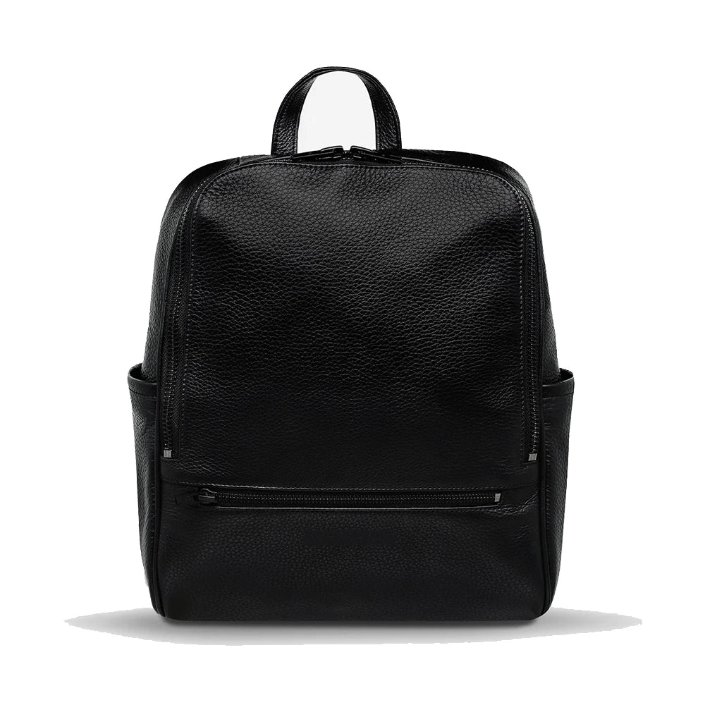 Luxury Business Travel Sling RFID Polyester Lining Handmade Genuine Leather Laptop Backpacks with Zipper Closure