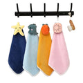 Coral Velvet Microfiber Hand Towel Quick-Dry with Strong Water Absorption Sustainable Cartoon Doll Design Hanging Loop Bath