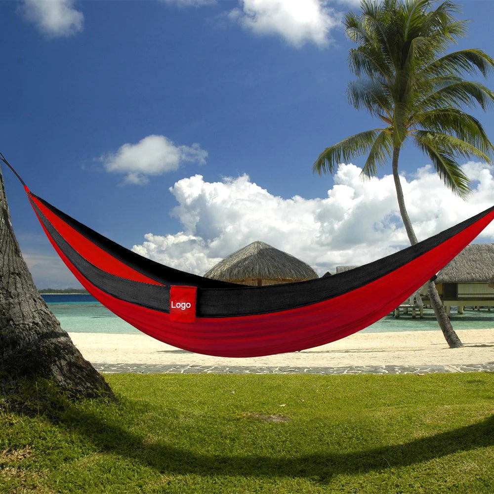 Factory Sale Portable Ultralight Nylon Hammock for Outdoor Camping Travel 2-Person Tree Straps Included Haven Flat Tree Straps