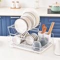 Factory Outlet Black Shelf Kitchen Rack Dish 2 Tier Dish Drying Dish Rack Sink