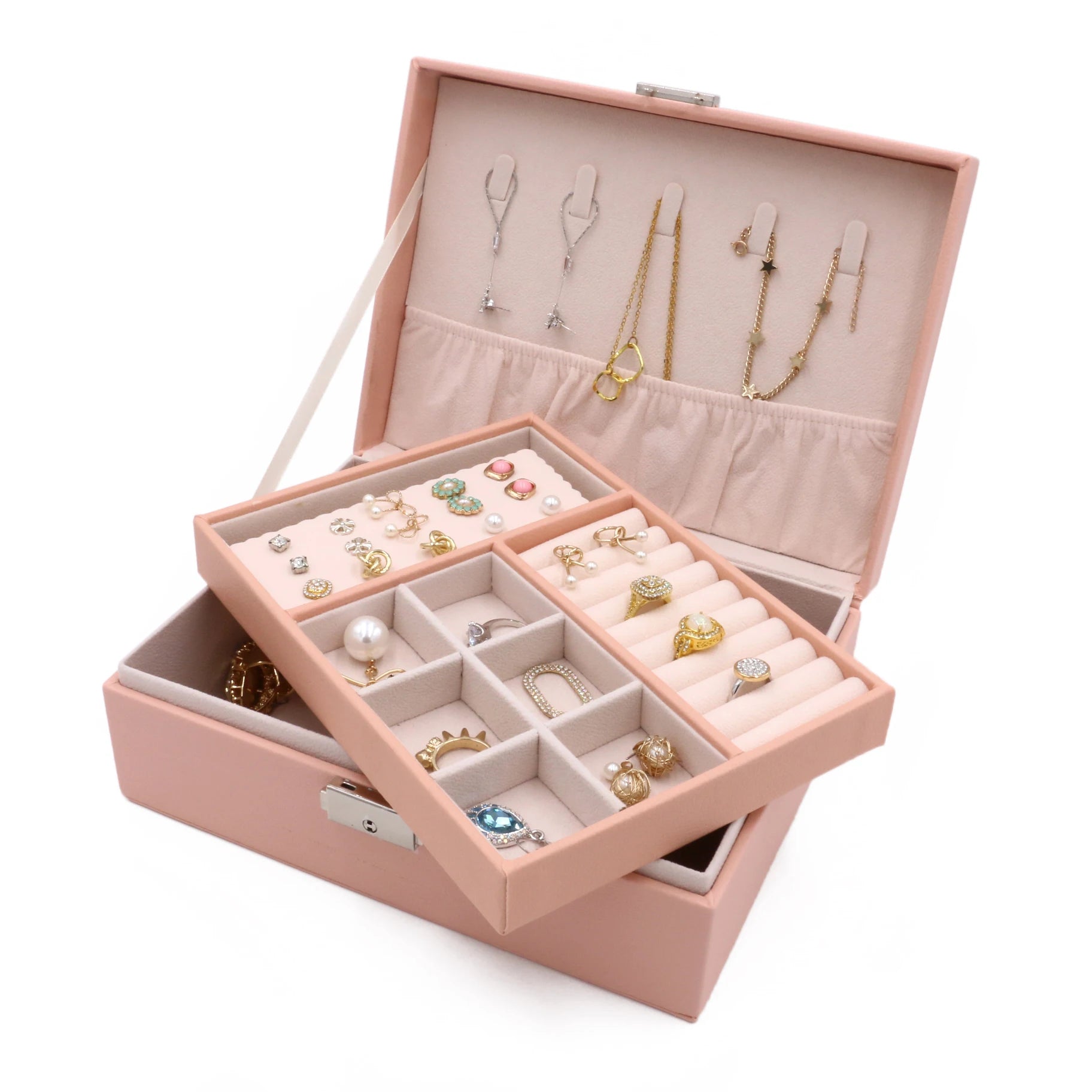 Earring Ear Stud Portable Jewel Case PU Leather Storage Jewelry Bag Case Boxes Jewelry Organizer Display Jewelry Box Big