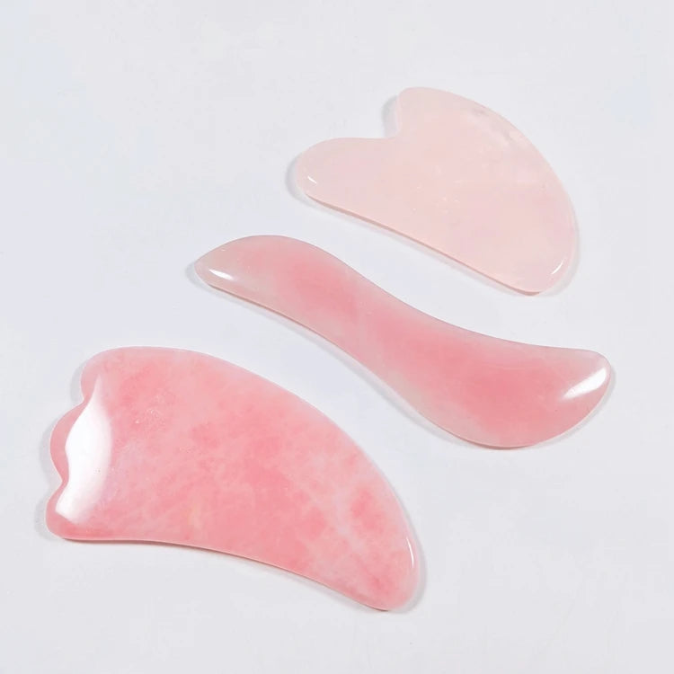 HZ Hot Sales Bian Stone Nephrite Guasha Scraping Massage Green Jade Rose Quartz Gua Sha Set