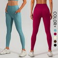 SHINBENE Side With Pocket Custom Gym Peach Hip Lifting Sport Leggings Ribbed Booty High Waist Workout Women Leggings