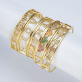 BC2034  Adjustable Cubic Zirconia Mirco Pave MAMA  Open Cuff 18k  Gold Heart Happy Letter Bracelet Bangle  Jewelry Women's Gifts