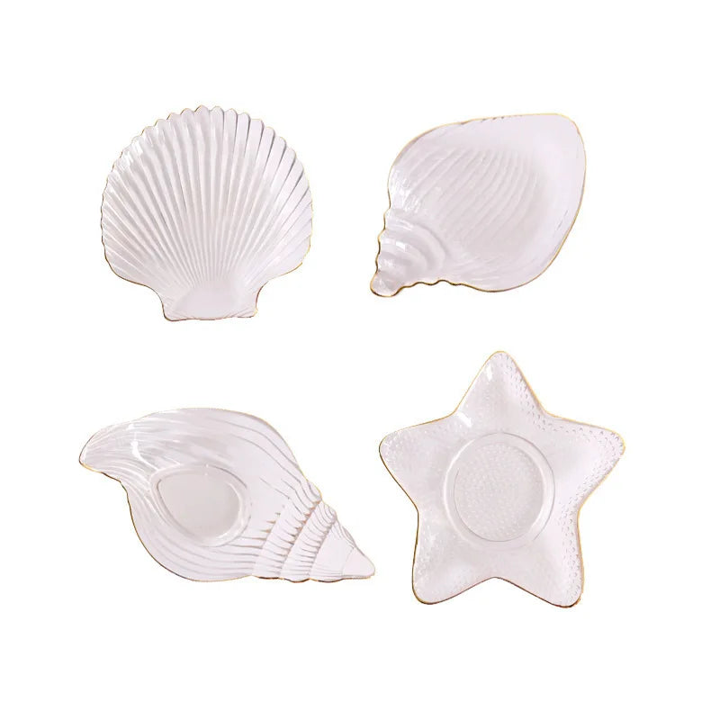 Unique creative glass tableware creative ocean salad bowl dessert decorative glass bowl