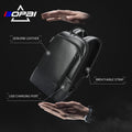 Bopai Premium Slim Light Business Commute USB Port Smart Cowhide Anti Theft 15 Inch Men Real Genuine Leather Laptop Backpack