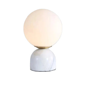 Nordic Marble Base Frosted Opal Milk White Glass Ball Lamp Shade Circular Lamp Living Room Iron Decorative Metal Table Lamp