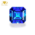 Wholesale Blue Sapphire Stones Asscher Cut Square Shape Loose Gemstone Royal Blue Color 1-5 Carat Lab Made Sapphire