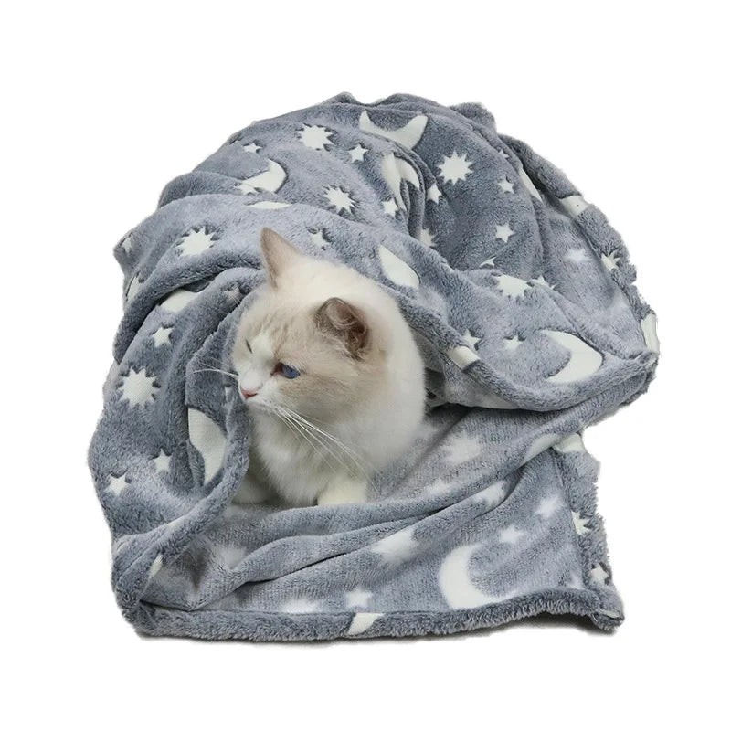 Luminous Coral Fleece Winter Warm Portable Soft Dog Custom logo Blanket