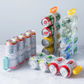 4-Storage Box Plastic Beverage Dispenser Fridge Refrigeration Organizer for Beer Soda Drink Bottles in Kitchen