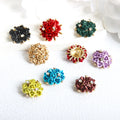 New Popular Beautiful Special Rose Flower Zinc Alloy Shank Button Retro Rhinestone Buttons for Women Coat Decoration