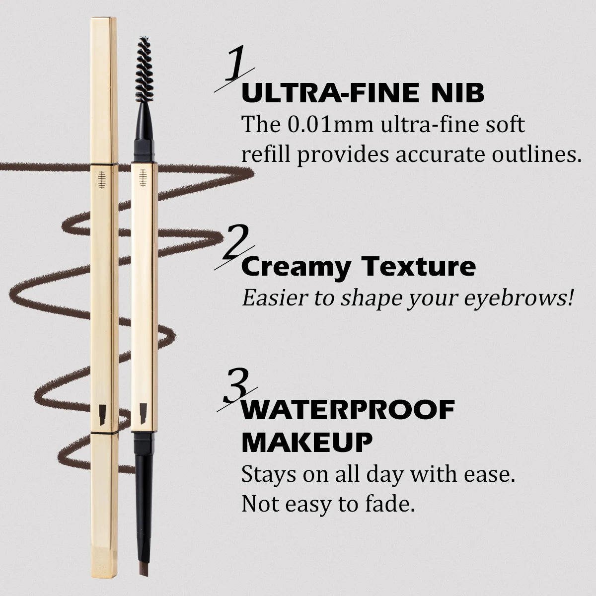 Custom Logo Best Selling Pigmented Micro Eye Brow Pencil High Quality Brow Liner Pen 2 in 1 Vegan Private Label Eyebrow Pencil