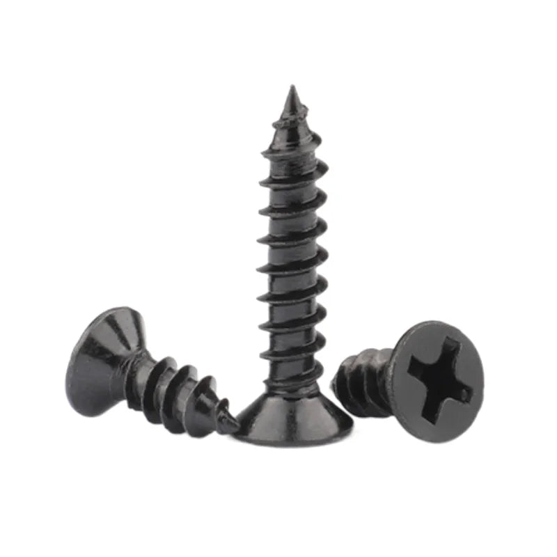Black Phosphated Countersunk Phillips Head Self Tapping Wood Screw Carbon Steel for Furniture