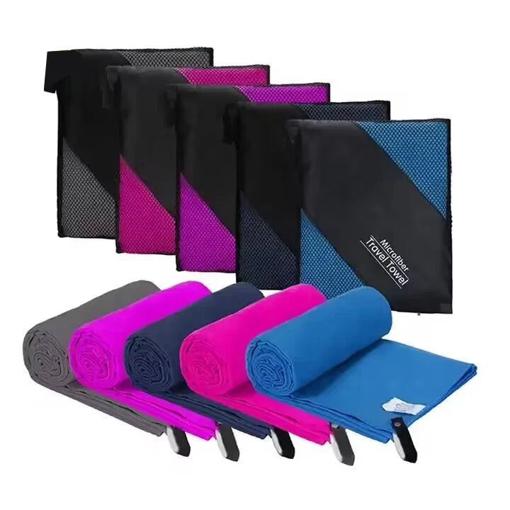 Extra Large Eco-Friendly Microfiber Outdoor Travel Gym Sports Towel Quick Dry for Beach Use Custom Logo Woven Technique Adults