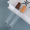 Free Sample Dark Wood Cap Fine Mist Cosmetic Packaging 10ml square Round Thick Glass Spray Perfume Bottle