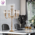 Decorative Luxury Tall 5 Arm Metal Gold Candlestick Candelabra for Wedding Centerpiece Table Candle Holders