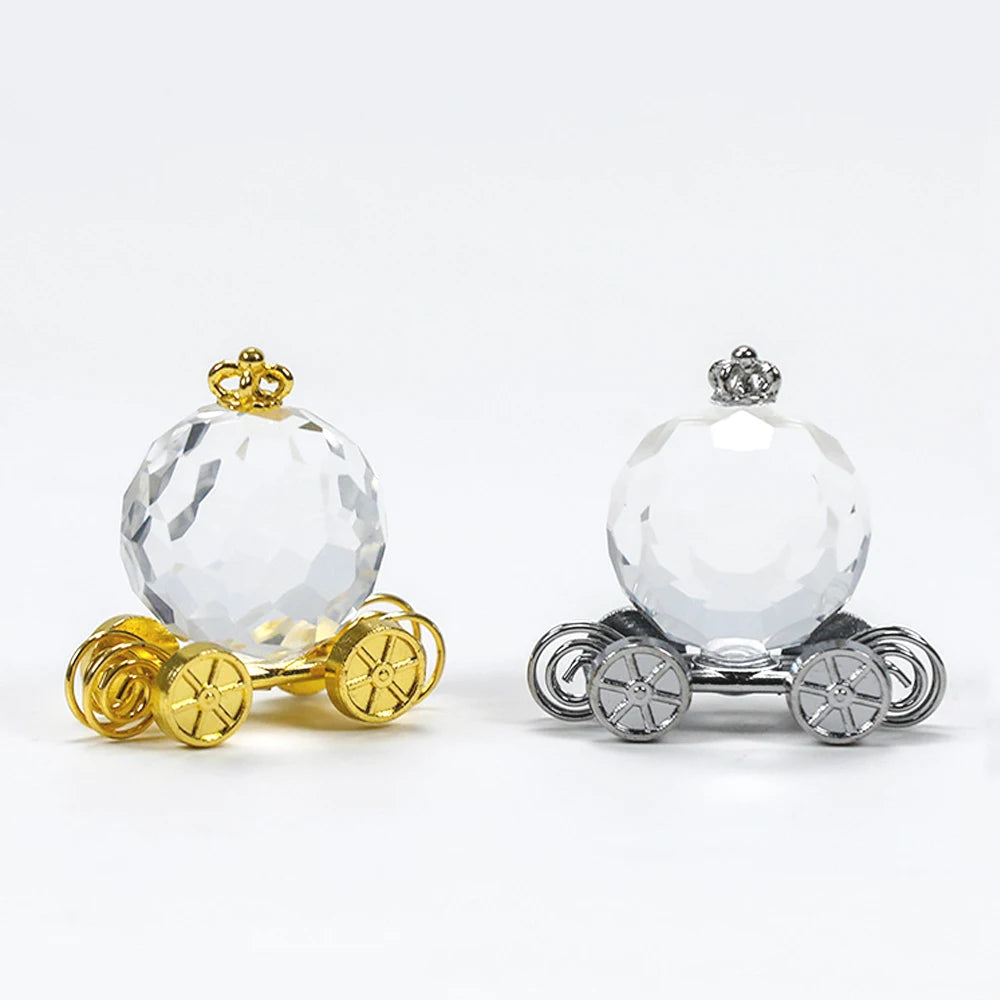Artificial Crystal Crown Wedding Carriage Figurines Crafts Gift Souvenir for Birthday Wedding Party Decor Souvenir