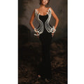 C3712 Latest Custom Boutique Gown Prom Dress Luxury Pearls Black Off Shoulder Slim Bodycon Bandage Elegant Women Long Dresses
