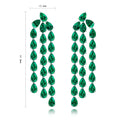 Luxury European American Style S925 Silver Pear Cut Lab Grown Emerald Drop Earrings Anniversary Gift Premium Elegant Fine