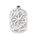 PandaHall 304 Stainless Steel Rectangle with Star Charms Pendants