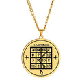 Sigils Ciphers and Scripts TZAPHKIEL Magic Square of Jupiter Esotericism Talisman Laser Cut Stainless Steel Pendant Necklace