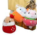 Kawaii10cm Plush Keychains Toys Hiding in Fruit Round Hamster Cute Children Key Chain Stuffed Animal Toys Plush Hamster Keychain