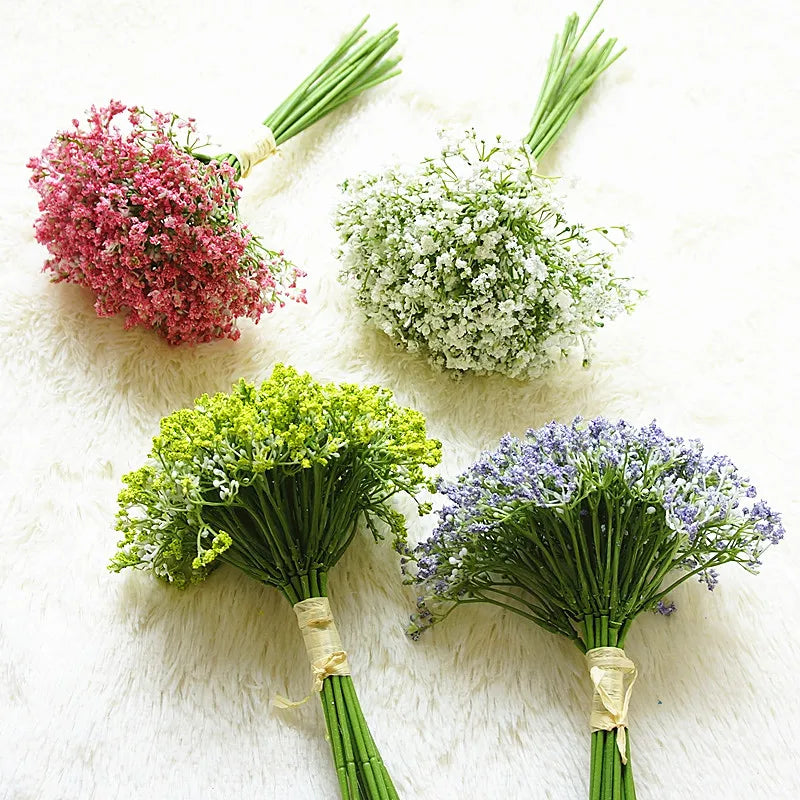 New Design 16 Forks Foam Babys Breath Bundle Artificial Flowers Bouquet for Wedding