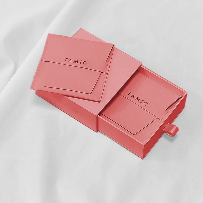 Custom Luxury Necklace Packaging Paper Pink Small 'Jewerly' Box With Logo