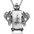 Men's Retro Chinese Style Dragon Pendant Fashionable Titanium Steel Necklace Dragon Soul Shape Carving Fine Pendants Charms