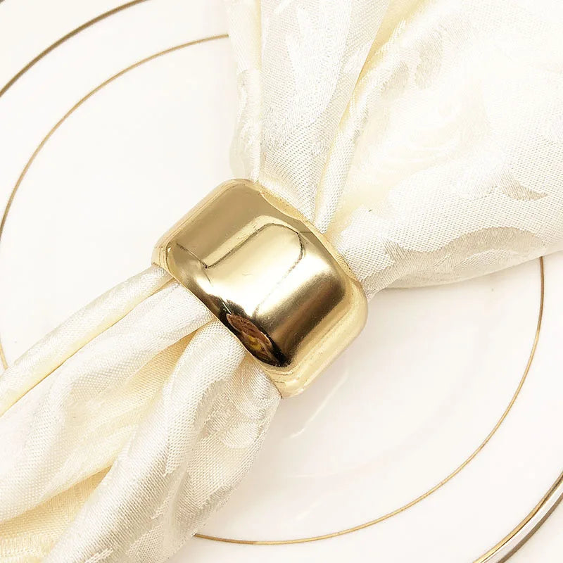 Luxury Accessories Simple Napkin Holder Gold Circle Napkin Rings for Wedding