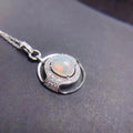 Hot Popular 925 Sterling Silver Natural Opal Pendant Necklace Set Indian Faith Rhodium & Gold Plated Gift
