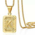 Fashion Simple 18K Gold Plated 26 Initials Pendant Letter Necklace for Women